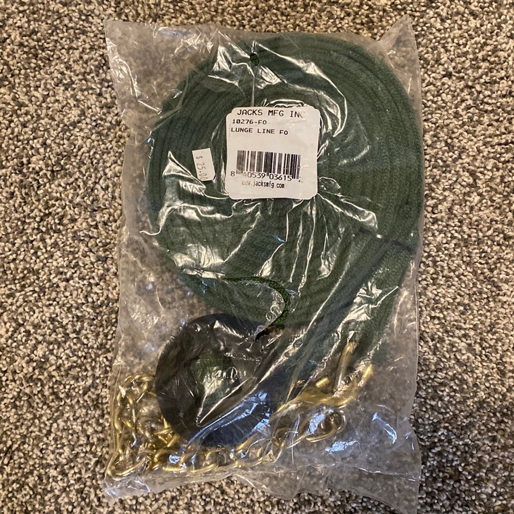 Jacks hunter green lunge line w chain